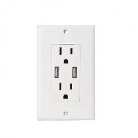 Dual USB Port US Wall Socket Charger AC Power Receptacle Outlet Plate Panel